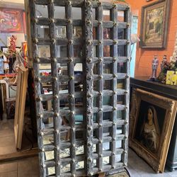 Antique one of a kind shipped from India, solid wood metal beautiful mirror