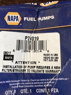 NAPA fuel pump never used still in the box