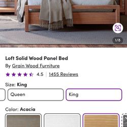 BRAND NEW King Loft Solid Wood Bed Frame - Acacia - In Box