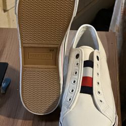 White Tommy Hilfiger Slide In Shoes 