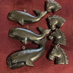 Hematite Whale Or Horse Pendants