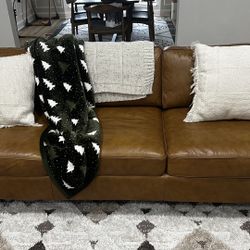 MidCentury Modern Leather Sofa And Lounge chair