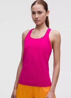 Lululemon Swiftly Tech pink raceback tank top, size 4