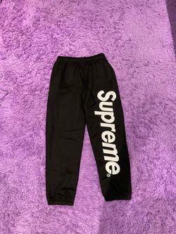 Supreme Black Sweatpants with Logo Print