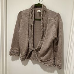 White House Black Market Gold Cropped Cardigan 