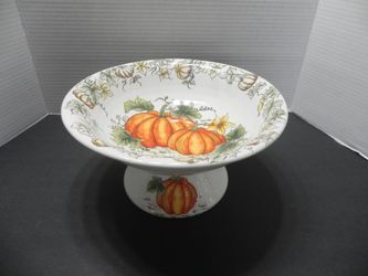 BEAUTIFUL MAXCERA PEDESTAL BOWL - PUMPKINS, HARVEST, FARMHOUSE, FALL