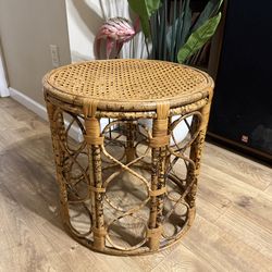 Vintage  and rattan bamboo table