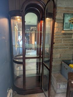 Sold Wood Cabinet For Collectables 