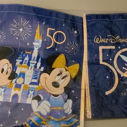 2 Walt Disney World 50th Anniversary Reusable Bags Medium And Small