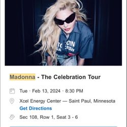 Madonna Tickets the celebration tour. 