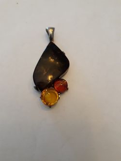 Amber Necklace in Sterling