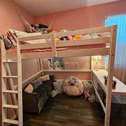 Full size loft bed With Attached desk
