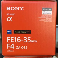 SONY FE16-35mm f/4 Zoom ZA OSS Full-Frame E-Lens Vario-Tessar T* Carl Zeiss 