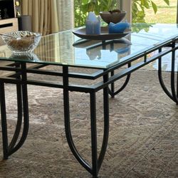 Modern glass Top Coffee Table With 2 Side Tables 