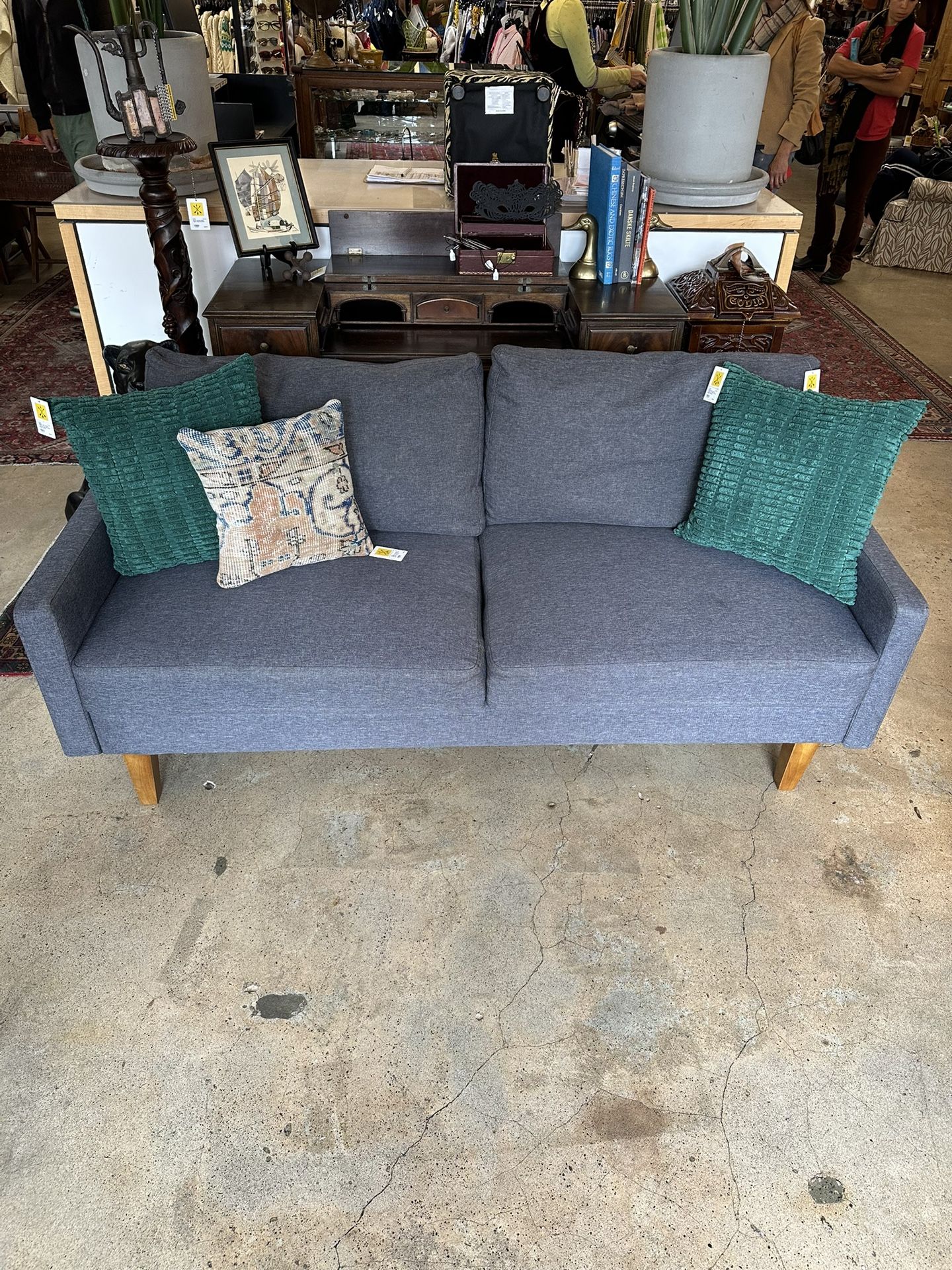 Grey Modern MCM Style Couch 