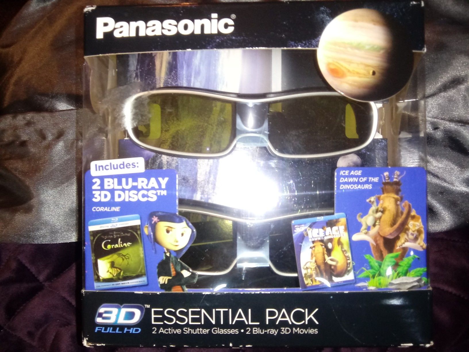 Panasonic 3D glasses and 2 blue ray movie s