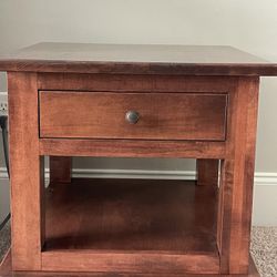 Two Solid Wood End Tables