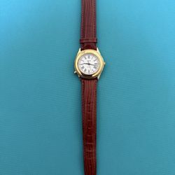 90s Vintage Women’s Guess Indiglo Watch Brown Leather Strap