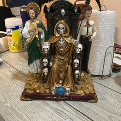 Sand Judas Santa Muerte Malverde Statue