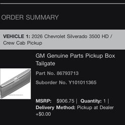 2026 Chevy Silverado Tailgate Replacement For 3500 HD