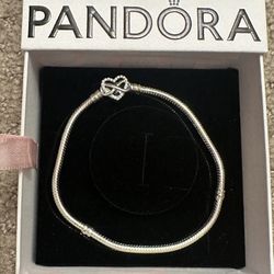 Pandora Moments Sparkling Infinity Heart Clasp Snake Chain Bracelet