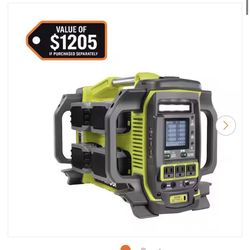 BRAND NEW IN BOX RYOBI 18V ONE+ 1800-Watt Portable Battery Inverter Power Station/8-Port Charger with (4) 6.0Ah Batteries