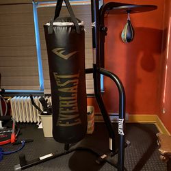 Punching Bag Stand With Bag And Speed Bag