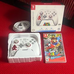 Nintendo Switch Games. Super Mario Odyssey. Mario Power A Pro Controller, Wireless 
