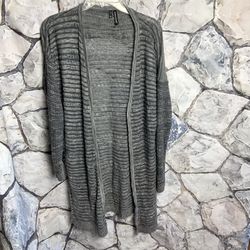 Maurices Gray Patterned Rows Cardigan Wm 14