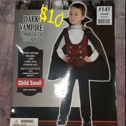 Boy Dark Vampire Costume, Size S