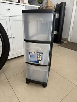 Black Rolling Plastic Drawers Storage 