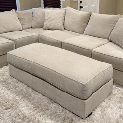 Two Piece Sectional Couch With Foot Rust