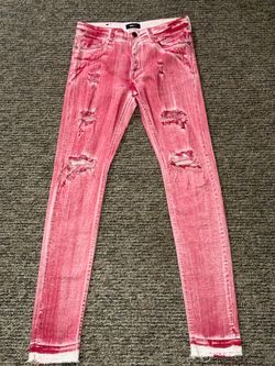 NOVA MEN Premium Denim Red Skinny Fit Jeans