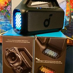 Soundcore (Boom V2) Bluetooth Portable Speaker 80W, Floatable, 24Hr Playtime, Led Lights, Powerbank