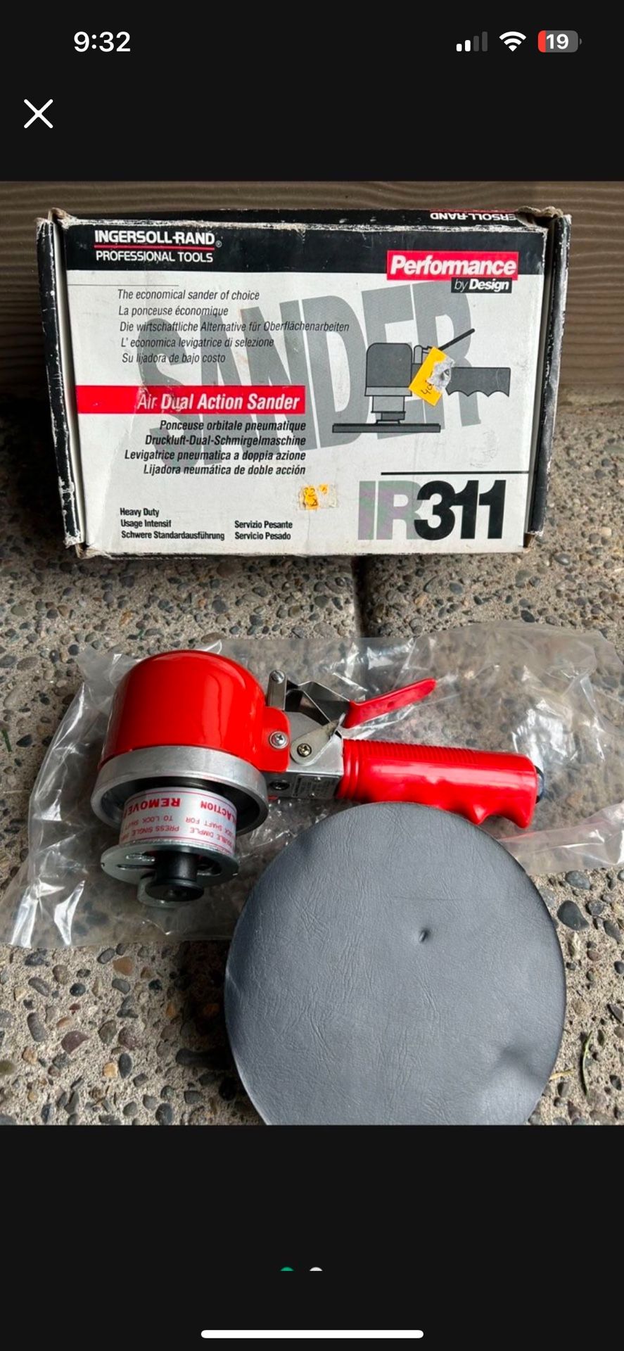 Ingersollrand  6” dual action heavy duty sander