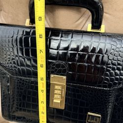 Attaché Briefcase $199 Firm Dunhill Crocodile Leather Almost New Very Rare 