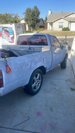 White Pickup Truck with Toolbox