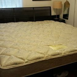  Italian design king platform bed frame with side tables