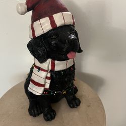 Black Labrador /Retriever / Dog Christmas statue or figurine Decor