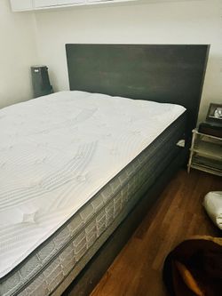 Queen Bed Frame, Mattress And Box Spring