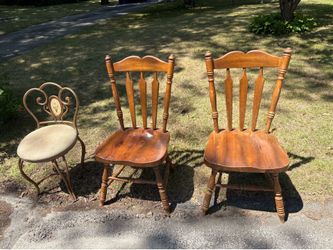Chairs 2 wooden study and one vanity
