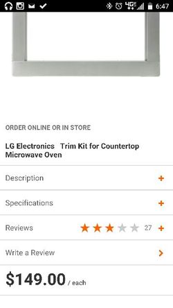 LG microwave oven trim kit..New in box!!!retails $149 @ home depot.. Accepting offer