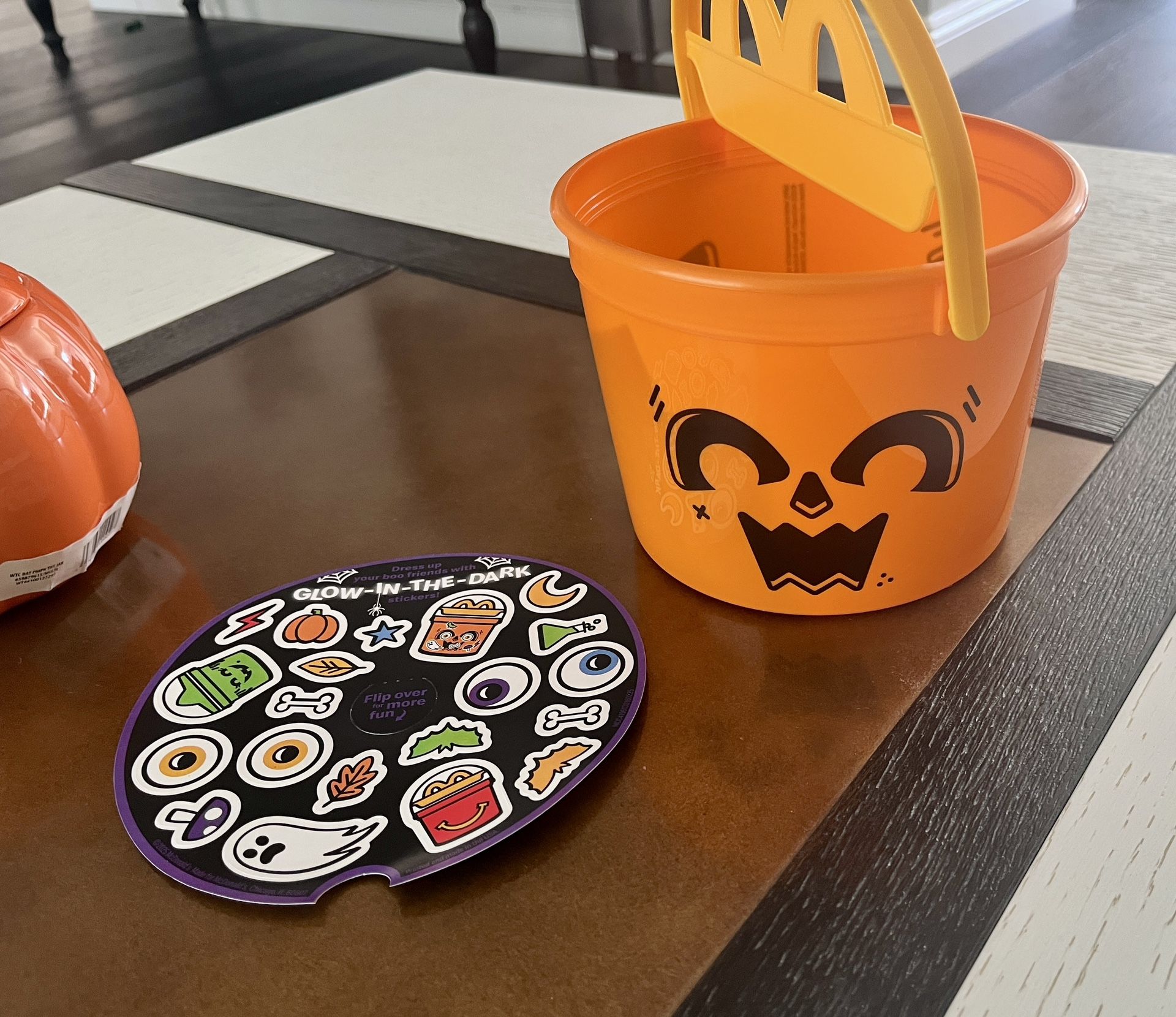 Halloween Boo Bucket 2025 With Glow In The Dark Stickers McDonald's  Happy Meal Toy