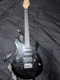 Black First Act Electric Guitar w/ Whammy Bar & Strap – Great Beginner Guitar