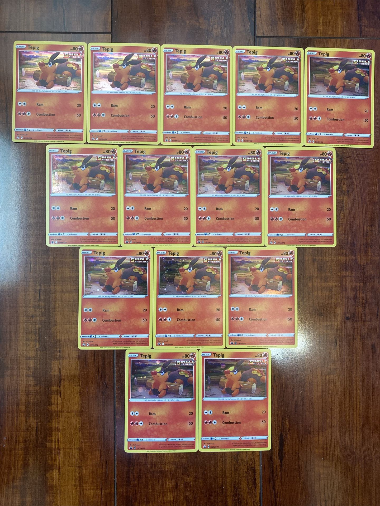 Pokemon Tepig SWSH172 Black Star Promo Cosmos Holo Lot of 14 LP/NM