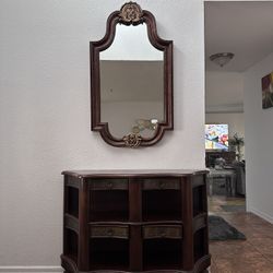 Lobby console table with mirror 