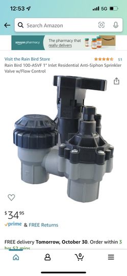 Rain bird Asvf 100 1” Anti Siphon Valve 