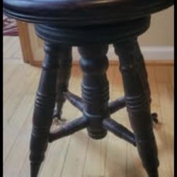Piano Stool--1860 Vintage mahogany wood