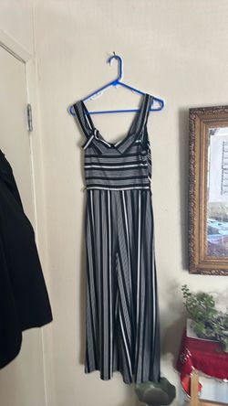 Black and White Striped Maxi Dress