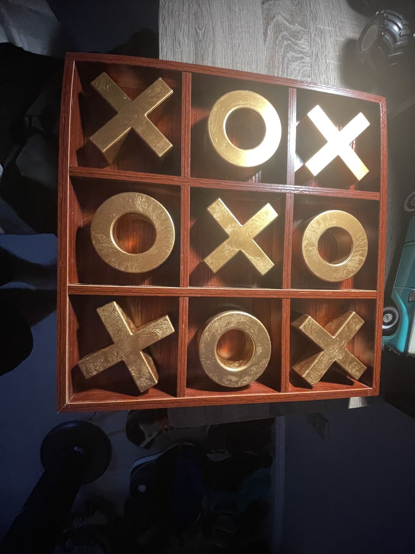 Unique Wooden Tic Tac Toe Game 14” X14”
